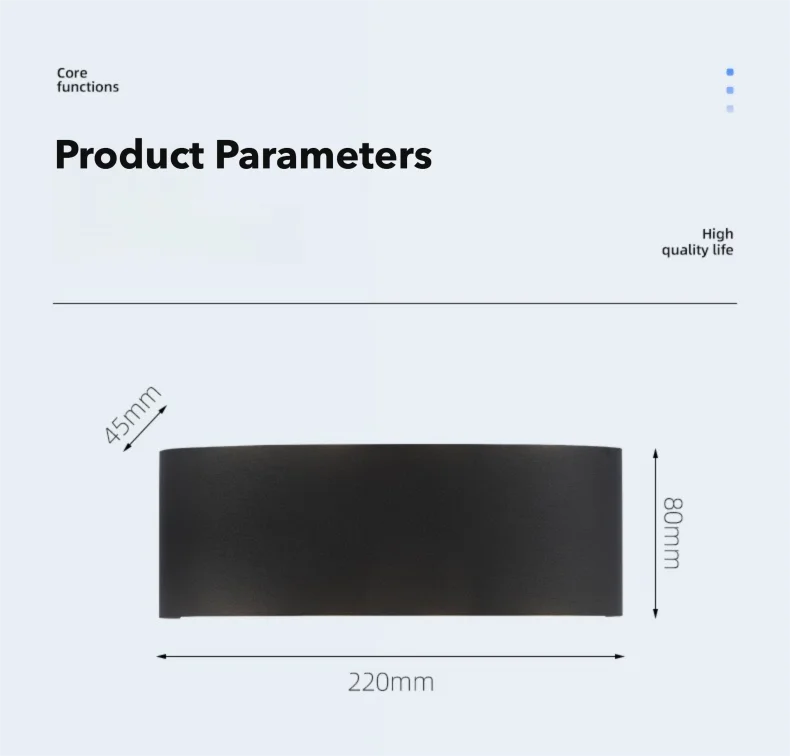 Lámpara de Pared LED Exterior IP65 Impermeable Moderna para Hogar