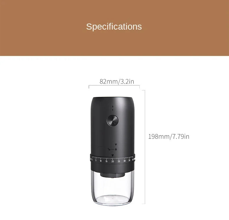 Nuevo Molinillo de café eléctrico USB portátil, 40 engranajes, molinillos recargables ajustables externos, Mini máquina de café para el hogar