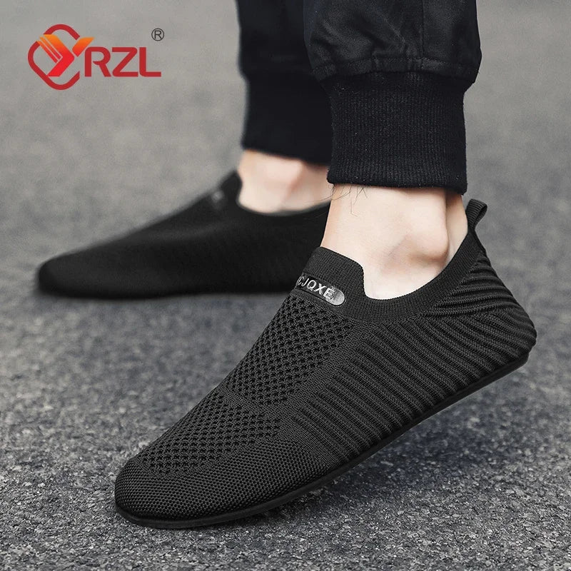 YRZL-mocasines de conducción suaves para hombre, zapatos planos de alta calidad para caminar, mocasines informales de malla transpirable, sin cordones