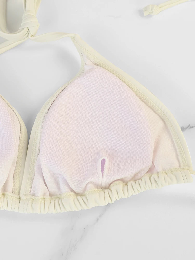Traje de Baño de Dos Piezas para Mujer, Estilo Clásico de Verano 2026, Estilo Playero, Sexy, con Tirantes, Espalda Descubierta, Bikini
