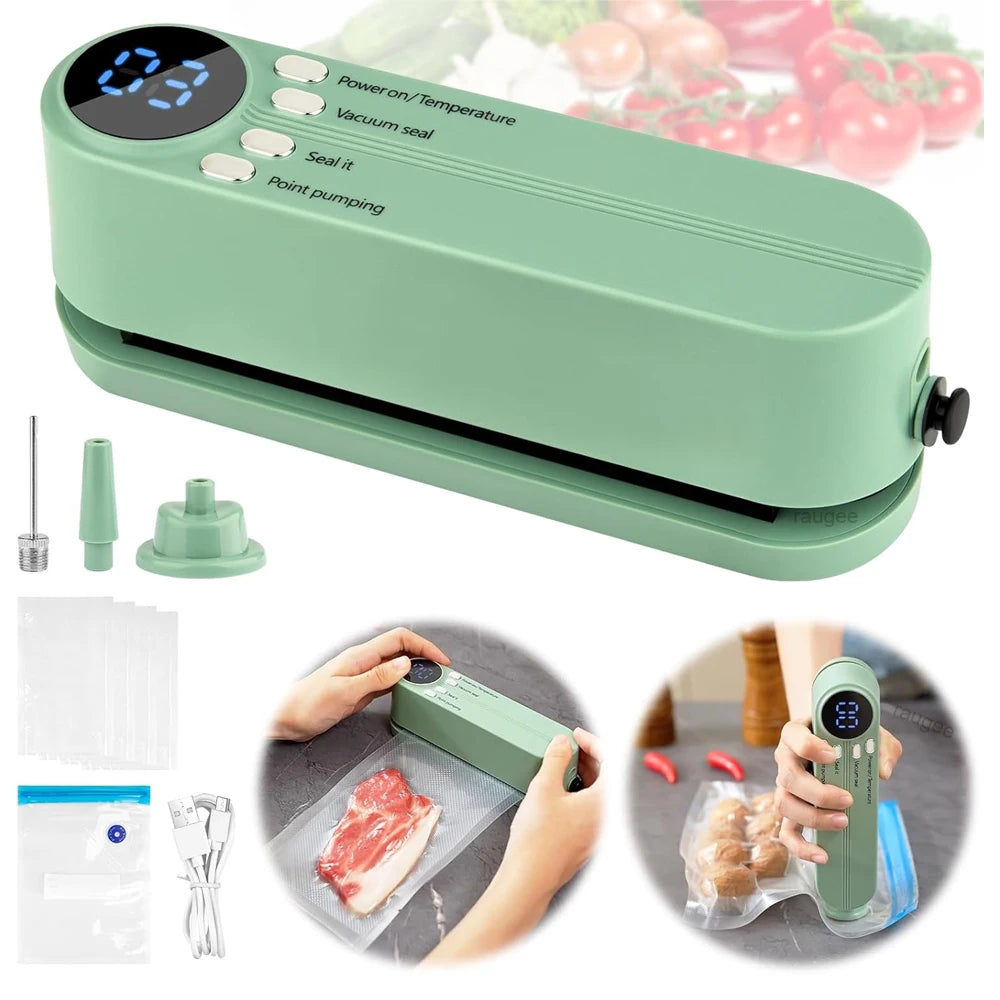Sellador al vacío portátil multifuncional con pantalla digital y USB