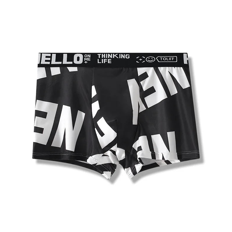 Ropa interior de seda para hombre - pantalones de pierna recta cómodos de talla grande para estudiantes - pantalones de cuatro esquinas modernos para chicos - estilo veraniego