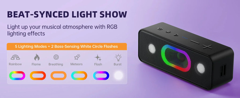 Altavoz Bluetooth Ortizan, Altavoz portátil con sonido estéreo fuerte de 16 W, 24 horas de reproducción, Altavoces inalámbricos Bluetooth 5.3, graves profundos,