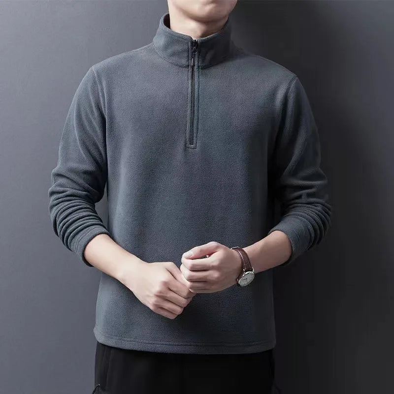 Buzo de Cuello Alto Antipilling para Hombre | Ajustado, Color Sólido