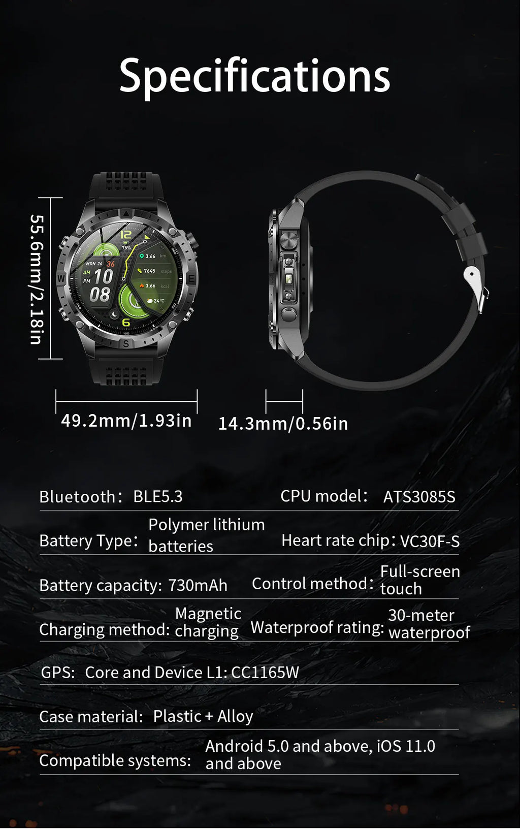 Reloj Inteligente Deportivo con GPS, Mapa Offline y Pantalla AMOLED