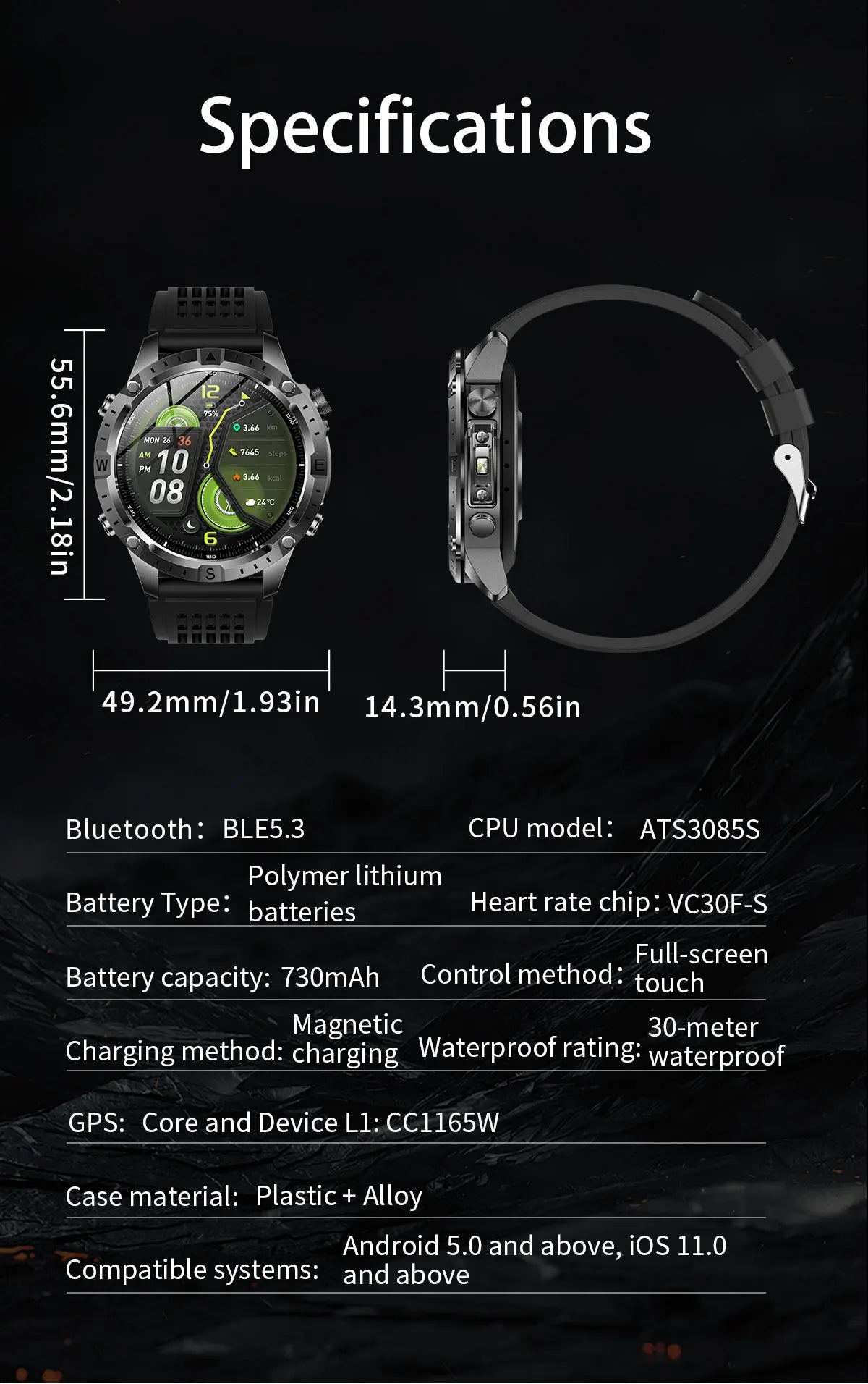 Reloj Inteligente Deportivo con GPS, Mapa Offline y Pantalla AMOLED