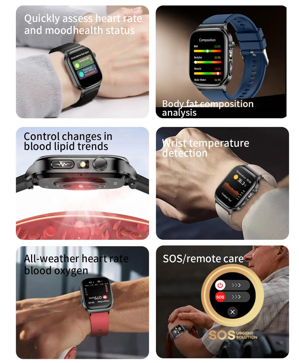 Reloj Inteligente ECG Mujer Bluetooth Voz AI