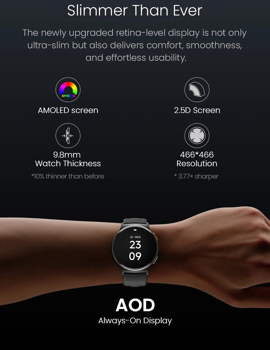 Reloj Inteligente Solar Lite 2 con AMOLED, Modos Deportivos y Llamadas