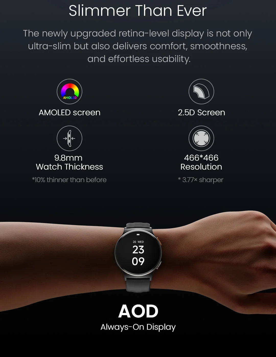 Reloj Inteligente Solar Lite 2 con AMOLED, Modos Deportivos y Llamadas
