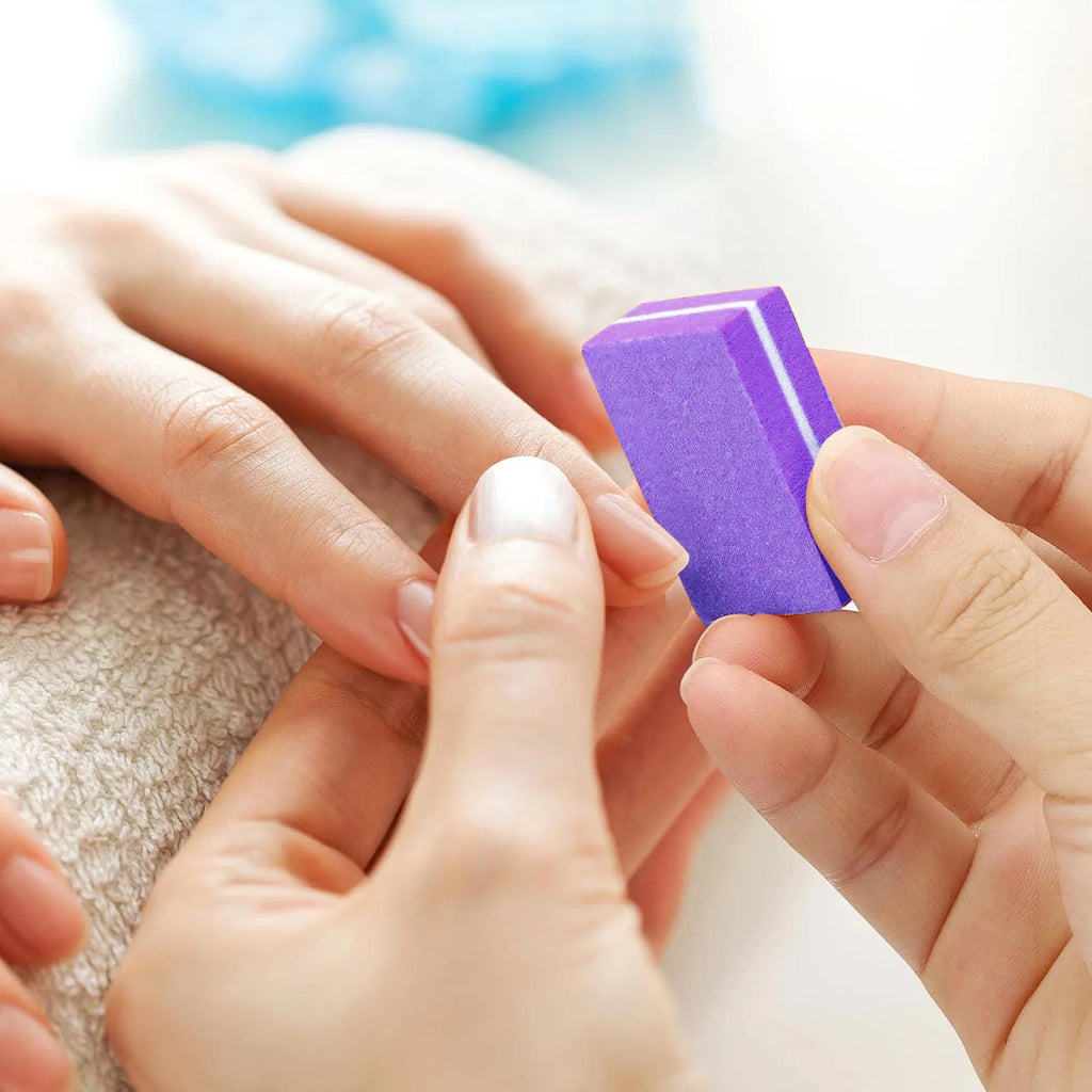 50 Uds Mini limas de uñas bloque pulidores de esponja de grano para uñas acrílicas bloque de pulido herramientas de manicura de salón DIY de doble cara