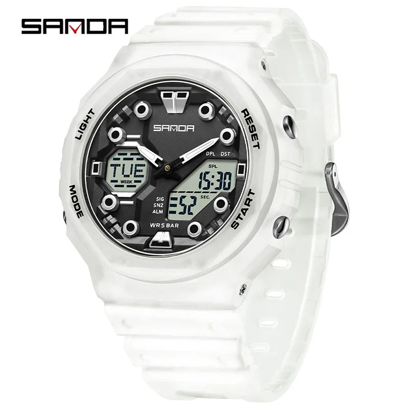 Reloj Digital SANDA 6200 para Hombre, Deportivo LED Impermeable 50M