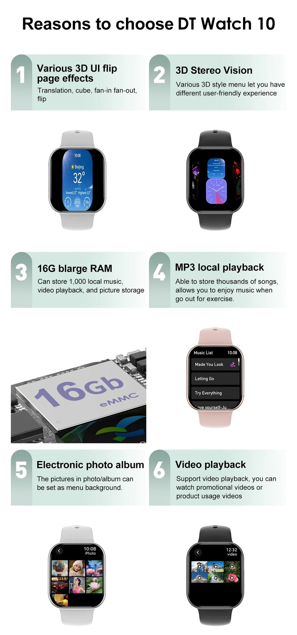 DT Watch X Mini Reloj Inteligente NFC AMOLED