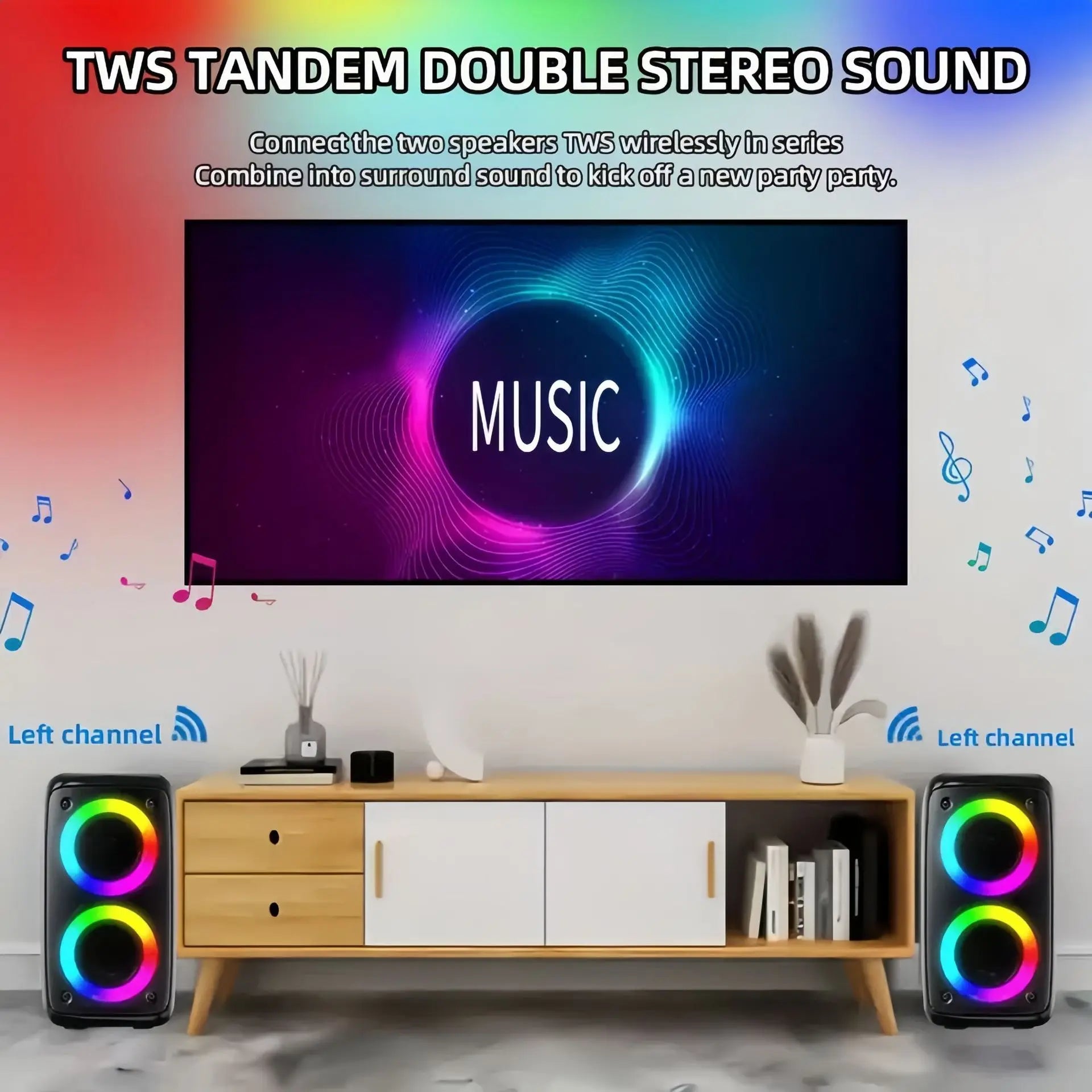 Altavoz inalámbrico De Karaoke con Bluetooth, Subwoofer portátil con micrófono, Radio, lámpara FM, caja De sonido, música, LED, TWS, Caixa De Som