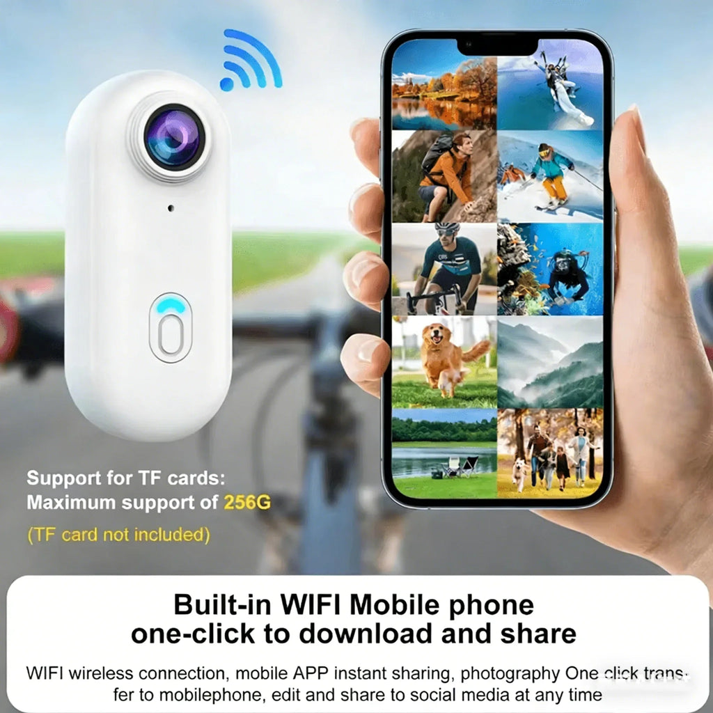 Cámara Multifunción 4K WiFi Impermeable para Deportes