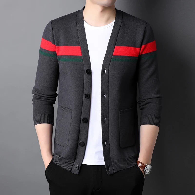 Cárdigan de Punto para Hombre con Cuello en V — Estilo Casual