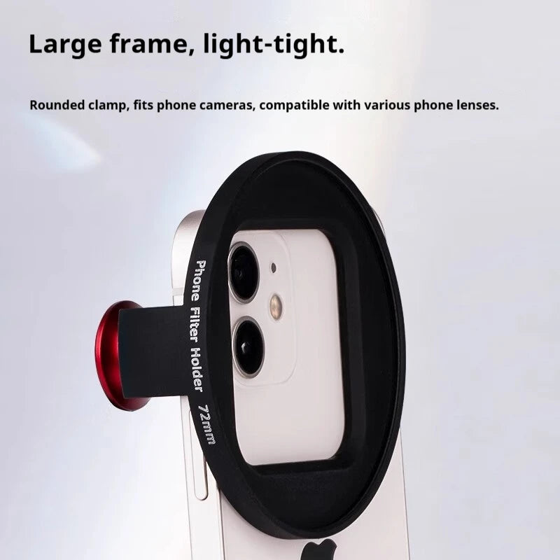 Soporte Universal Clip para Filtros de Teléfono Compatible con 72 mm