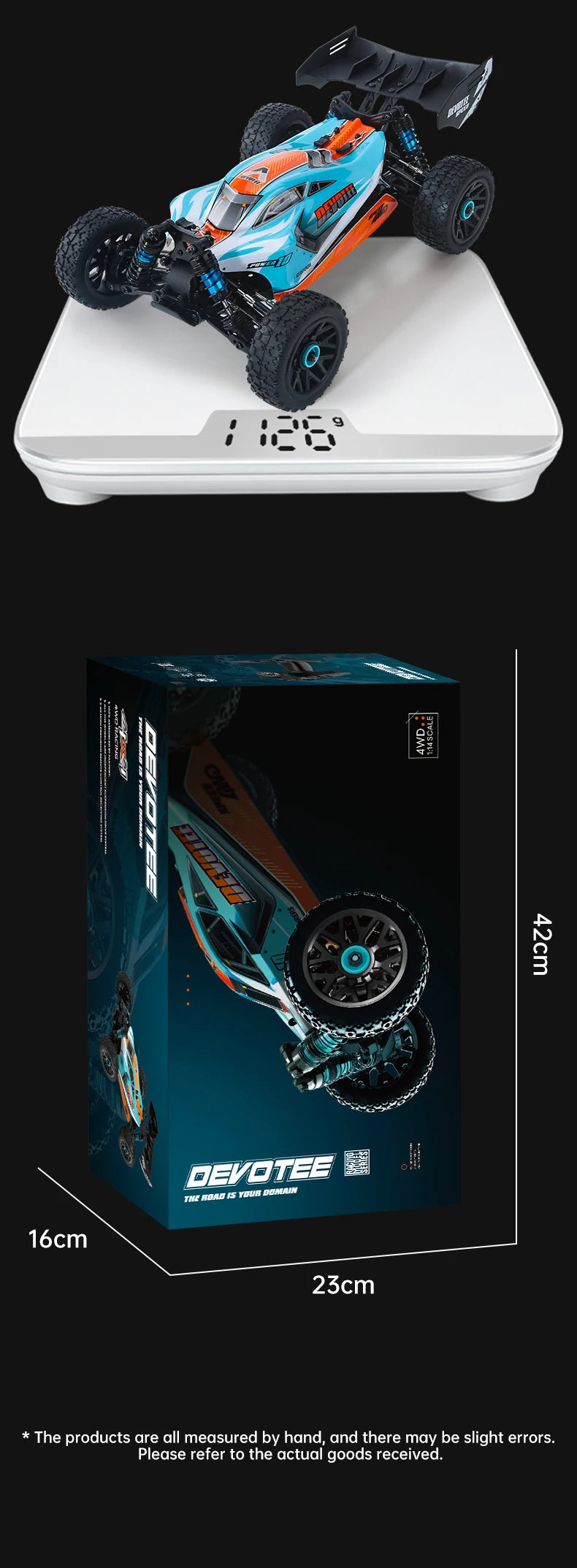 Auto RC de Alta Velocidad 95 km/h 4WD Sin Escobillas Escala 1:14
