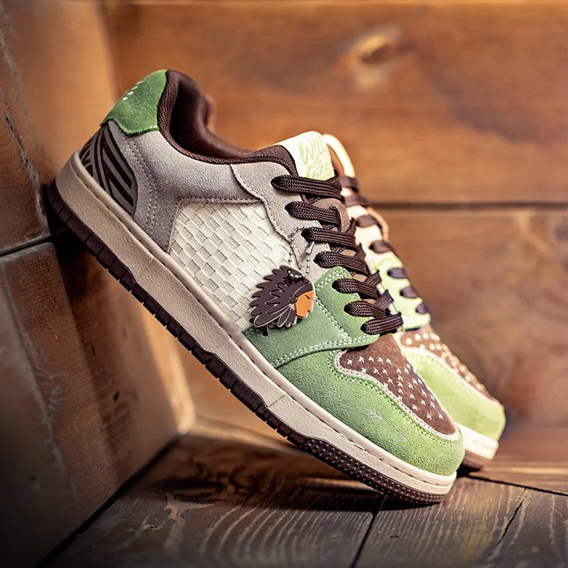 Zapatillas de Skate para Hombre de Alta Calidad, Estilo Retro, Suela Gruesa, Casuales, Versátiles, con Diseño Totem Indio
