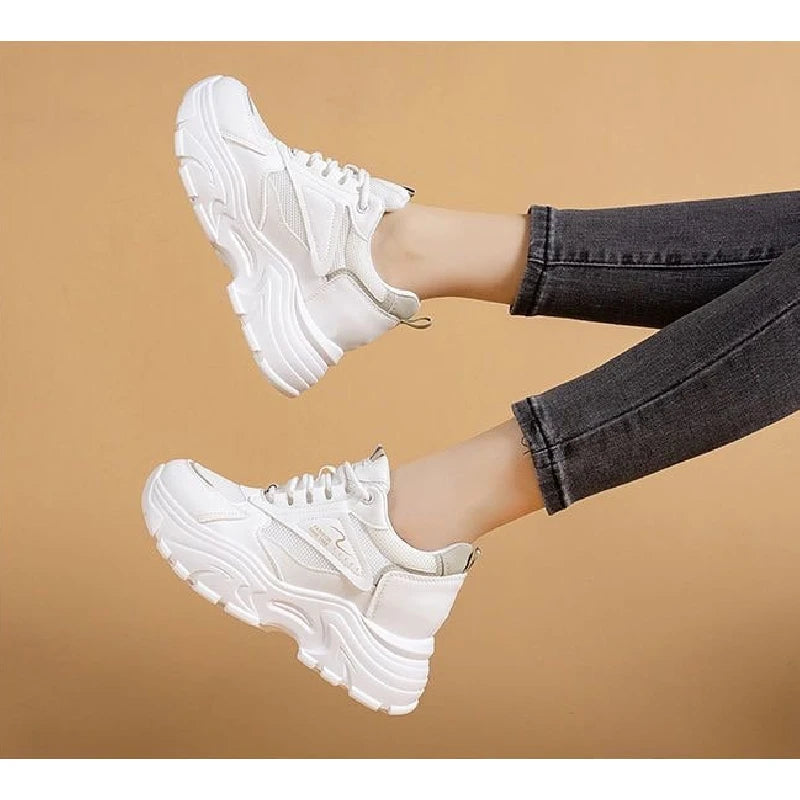 Zapatillas Deportivas para Mujer, Ligeras y Transpirables, con Plataforma, Estilo Chunky, con Malla, para Uso Diario y Senderismo
