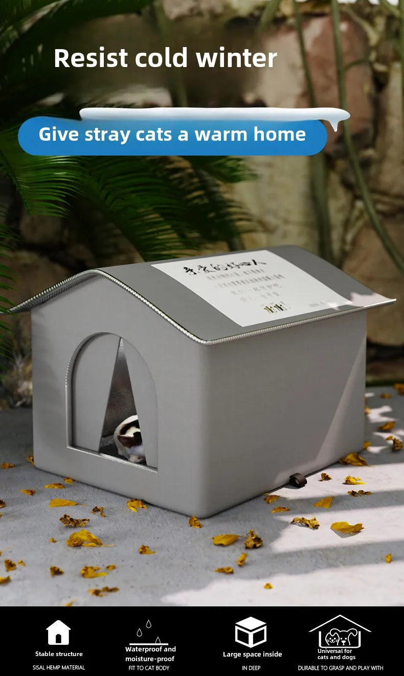 Casita Impermeable para Mascotas – Cama Cueva Plegable Exterior