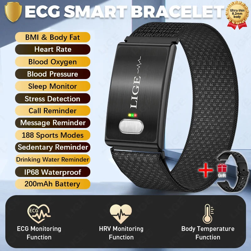 LIGE Pulsera Inteligente ECG+PPG HRV Enfermería