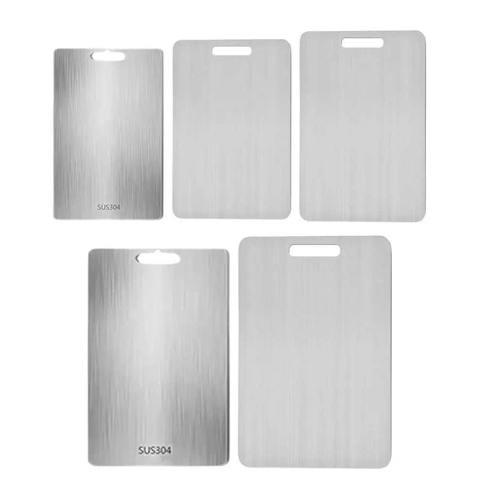 Tableros De Corte De La Cocina Para Placas De Acero Inoxidable 304 Antideslizante Espesado Doble Lado Food Grade Portátil Fruta Y Carne Grado Alimenticio Portátil Engrosado Duradero Antideslizante Ecológico Ligero