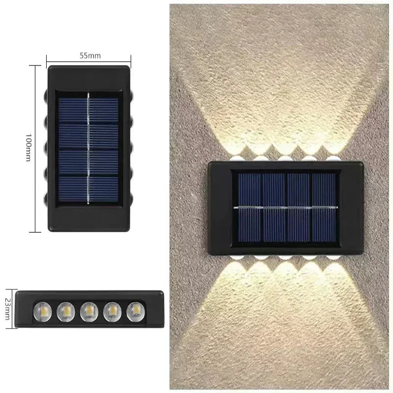 Lámpara Solar de Pared Exterior Calida/Blanca Jardín
