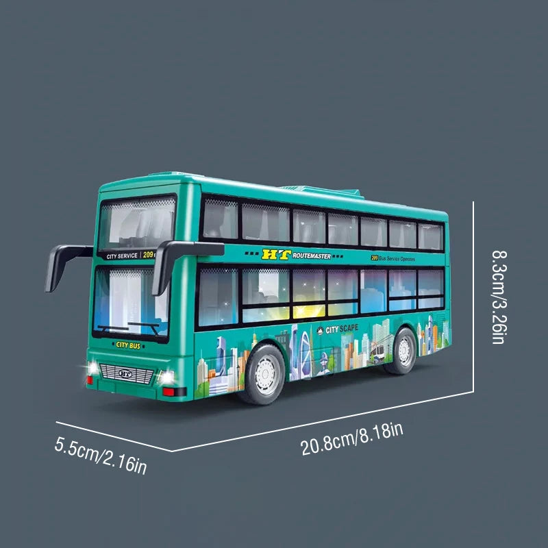 Autobús Turístico de Dos Pisos Juguete con Luces y Música