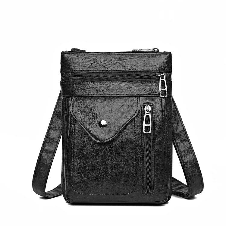 Bolso de hombro de cuero suave para mujer, bolso para teléfono móvil, bolso en capas, cartero, diseñador de lujo de un solo hombro, bolso de mujer, billetera