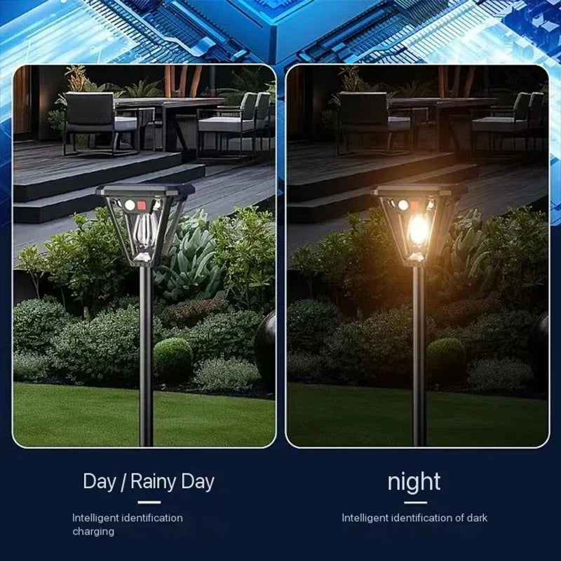 Lámpara Solar de Jardín 2en1 LED Paisaje Decorativa