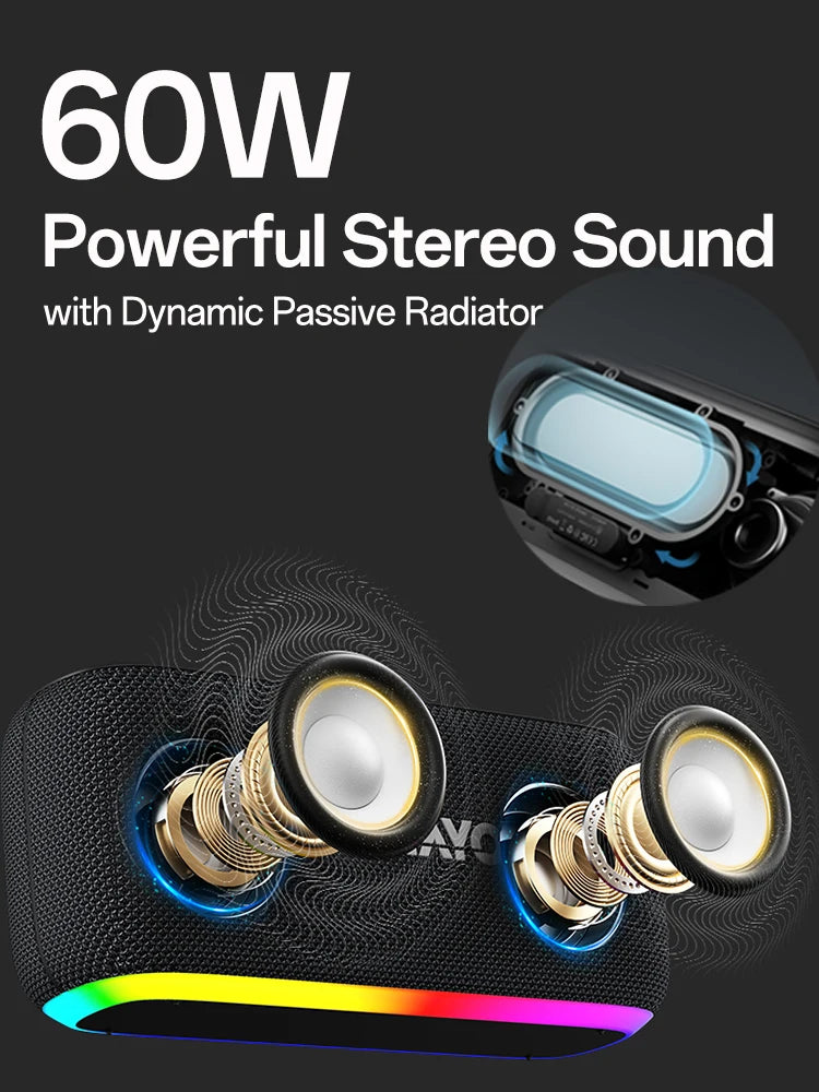 OHAYO Altavoz Bluetooth Impermeable 60W Playa