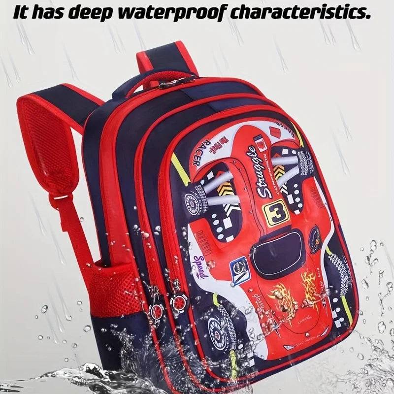 Mochila Preescolar con Diseño 3D de Auto para Niños