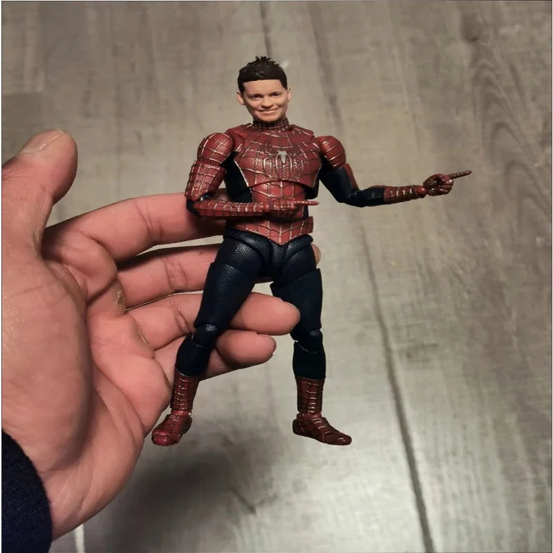 Figura de Acción de Spiderman de 14 cm de Hot Toys - Versión Peter Tobey Maguire Anime Shf, Modelo Articulado, Muñeco Coleccionable, Regalo