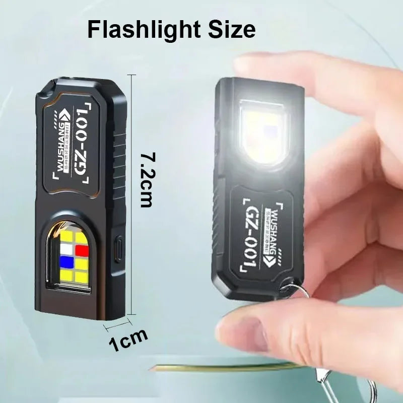 Llavero Linterna LED Mini Recargable Tipo C 550LM Portátil de Bolsillo