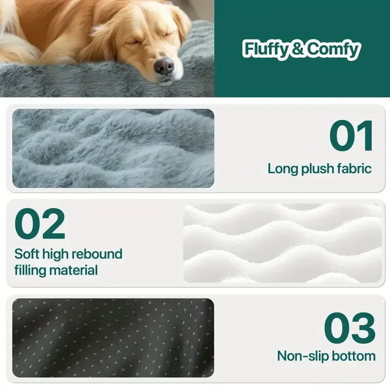 Cama de Felpa de Lujo para Mascotas – Piel Sintética Suave