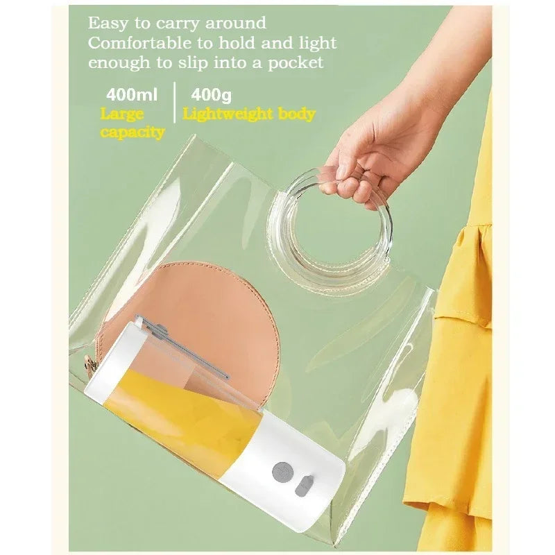 Mini Licuadora Portátil 450ml USB con 6 Cuchillas de Acero