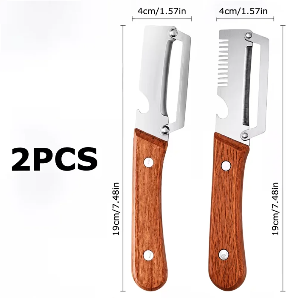 2 piezas de rebanador y rallador de acero inoxidable de primera calidad, pelador multifuncional de verduras y frutas de alta resistencia, herramienta de cocina de acero inoxidable