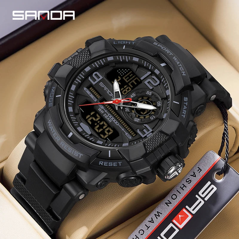 Reloj Deportivo SANDA Doble Pantalla para Hombre con Cronómetro