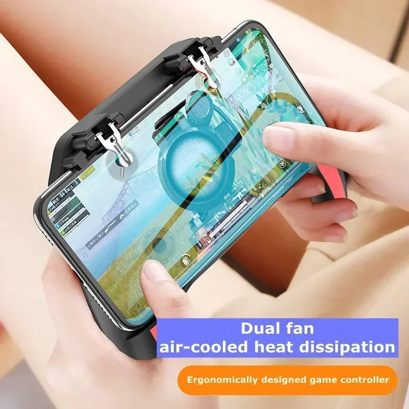 Mango de juego para teléfono móvil H10 de 4 dedos con radiador, mando de disparo, Joystick para IOS y Android, accesorios para juegos