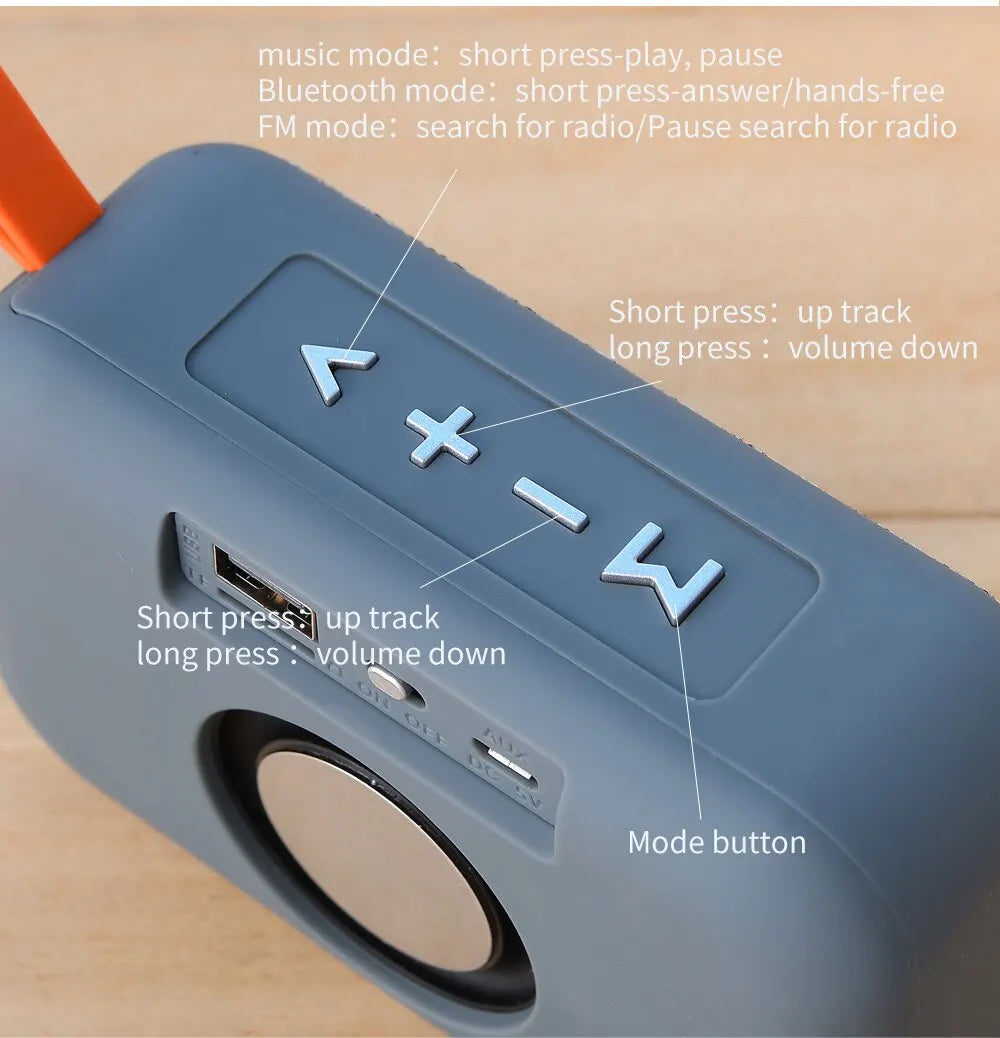 Altavoz T & G portátil Mini barra de sonido inalámbrica Bluetooth 5,0 altavoz HIFI para interiores y exteriores soporte tarjeta TF Radio FM resistente al agua