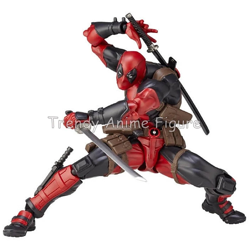 Figura de Acción Revoltech Deadpool, Kaiyodo Amazing Yamaguchi, Figuras de X-Men, Modelo de PVC de 16 cm, Muñeco de Wade Wilson Deadpool