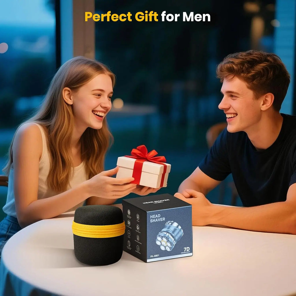 Afeitadora 7D para Cabeza Calva, para Hombres, con Cabezales Magnéticos Flotantes, Recargable, Impermeable, para Cuero Cabelludo, Cara, Barba y Cuerpo