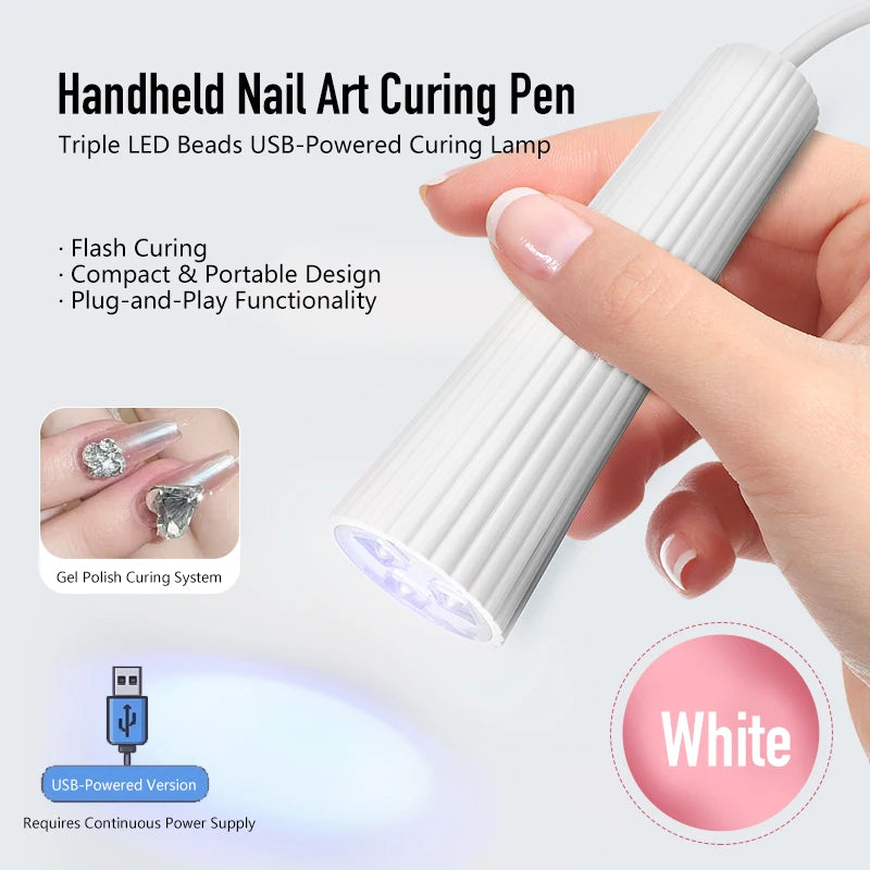 Mini lámpara LED UV para uñas, para secar esmalte de uñas en Gel, secador de uñas de mano, pegamento adhesivo de Gel UV, luz de curado, herramientas de manicura para decoración de uñas