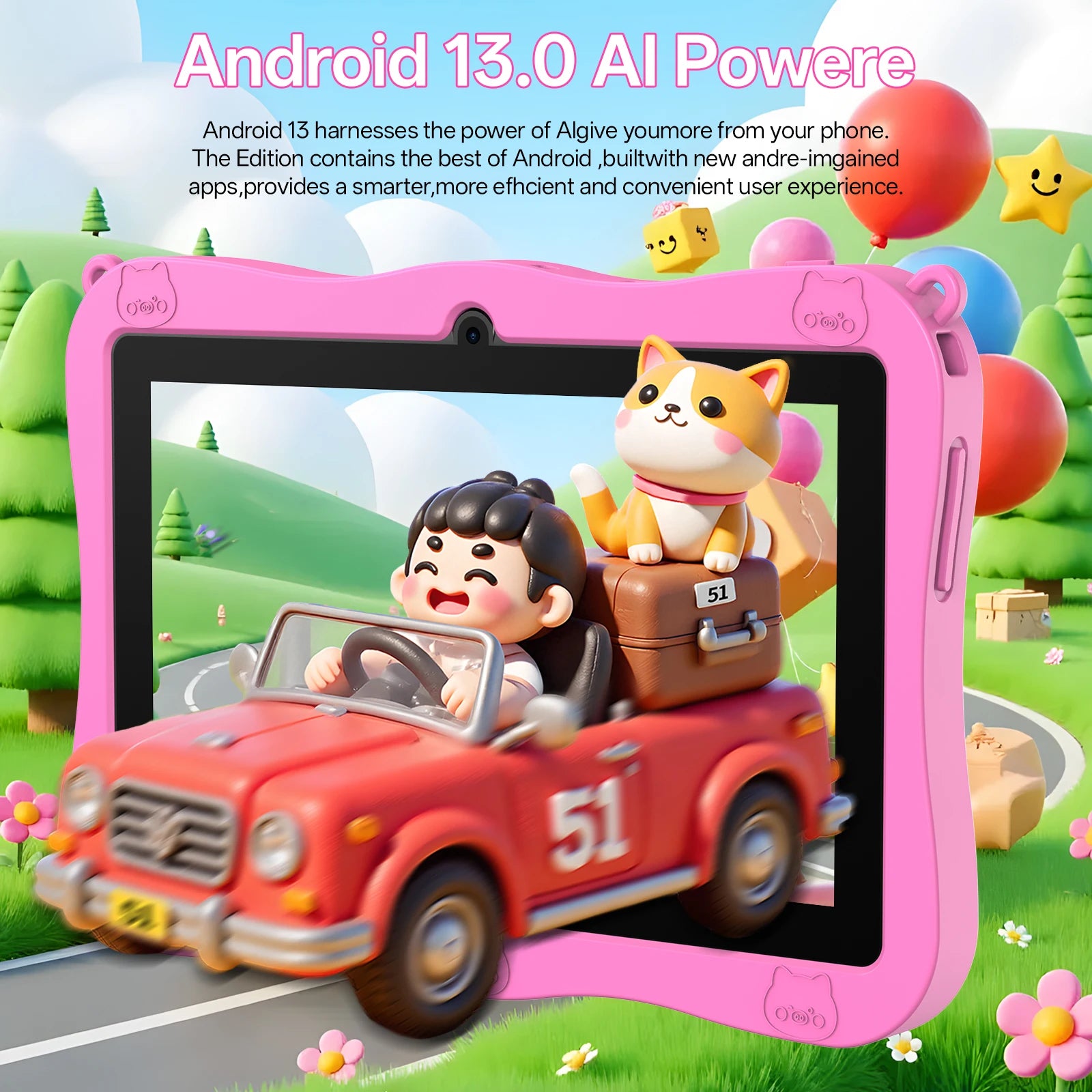Tableta Nueva y Mejorada 2026: Sistema Operativo Android 13.0, 4GB (2+2) de RAM + 32GB de ROM + 1TB de Memoria Expandible, Batería de 3,500mAh