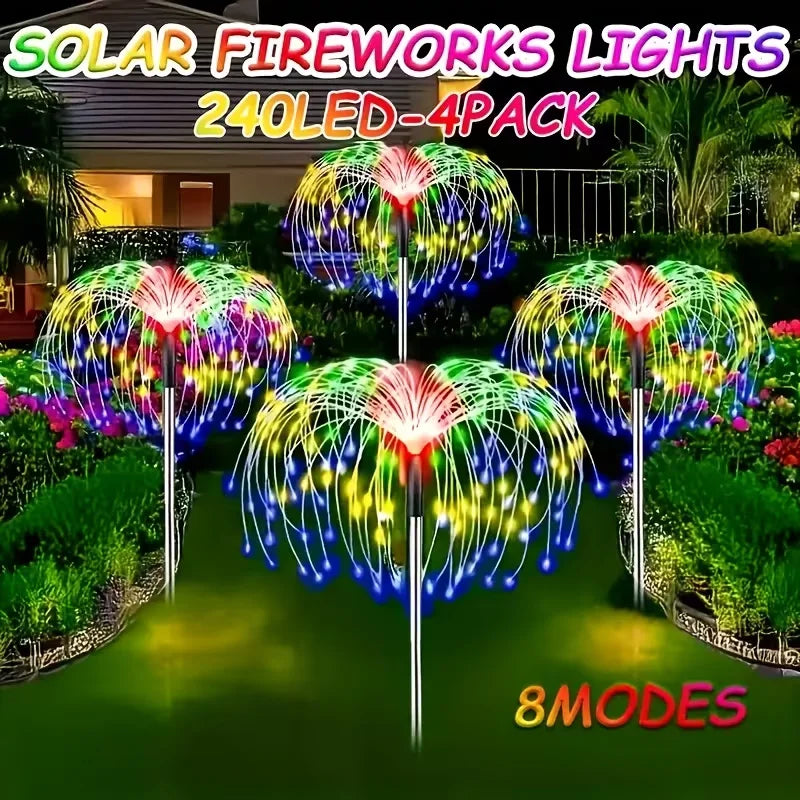 Pack 6 Lámparas Solares LED de Jardín IP65 con 8 Modos
