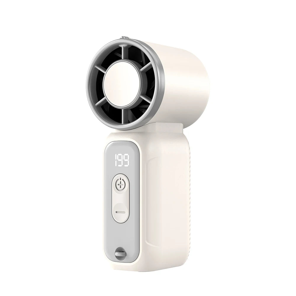 Mini ventilador portátil recargable con pantalla LED y 199 velocidades