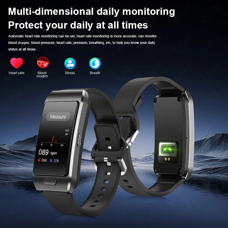 Reloj inteligente LIGE 2 en 1 TWS auriculares 1,57 "hombres mujeres GPS deportes Fitness ECG relojes de ritmo cardíaco Bluetooth llamada música Smartwatch