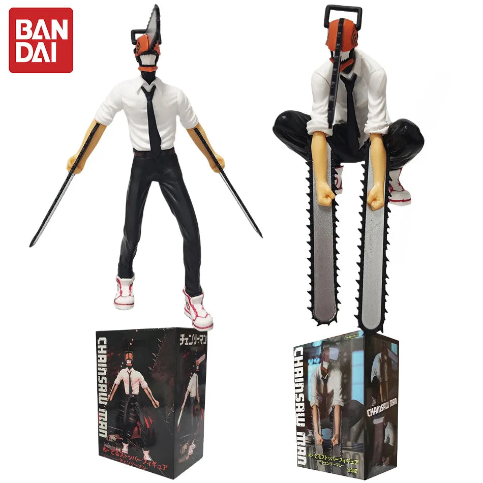 Figura de hombre de motosierra de Anime, conjunto de 2 uds., figura de acción Denji de 14-17cm, muñeca decorativa para coche, colección de modelos de PVC, juguetes, regalos para niños