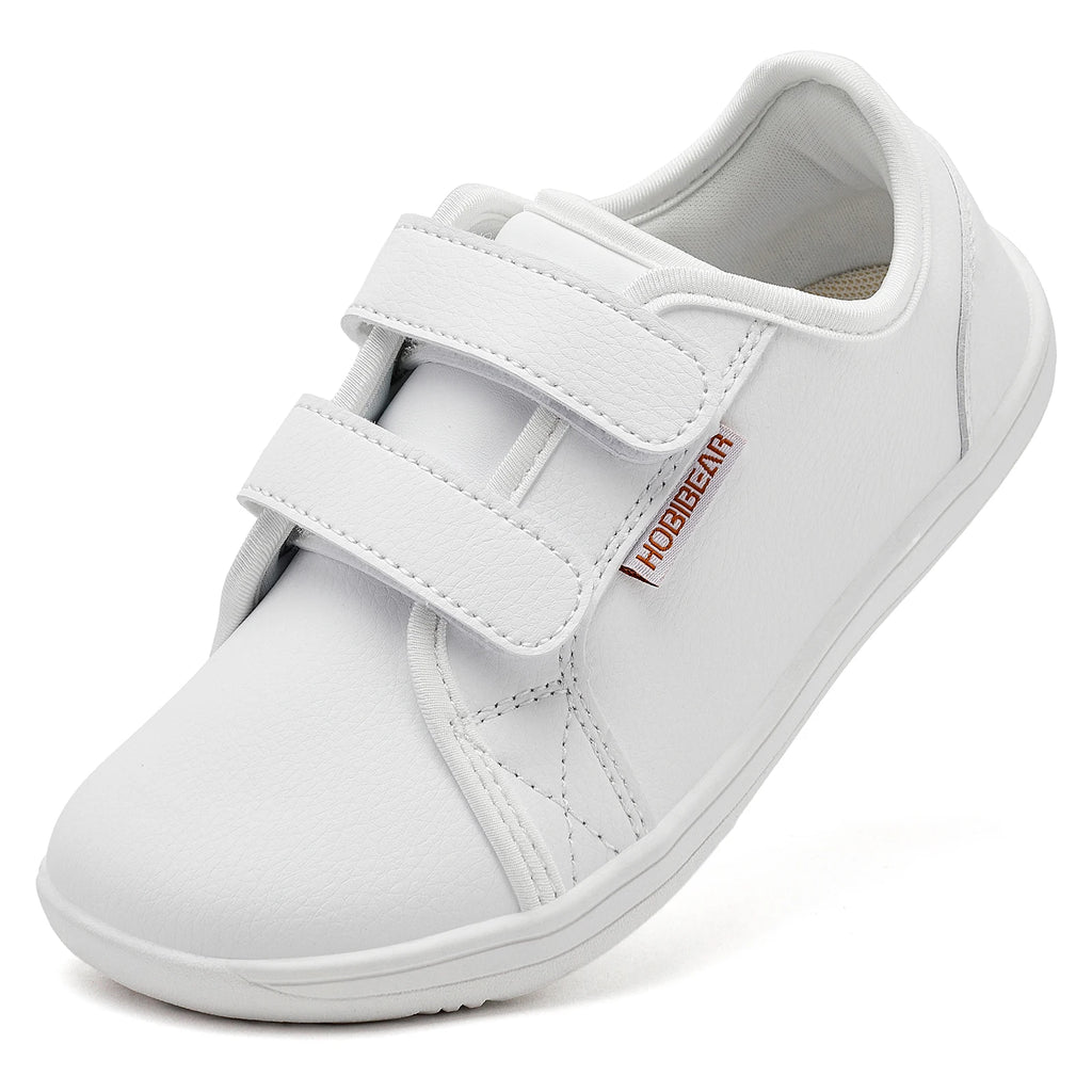 Zapatillas Descalzas para Niños HOBIBEAR |   Cierre de Gancho y Bucle |   Zapatos de punta ancha |   Zapatillas Deportivas Minimalistas Ligeras de Cuero Sintético