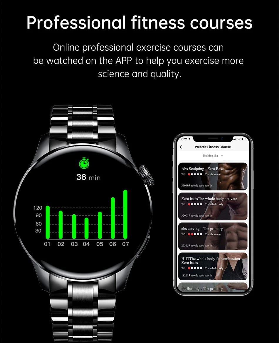 Smartwatch LIGE hombre, llamadas Bluetooth, pantalla AMOLED, resistente al agua